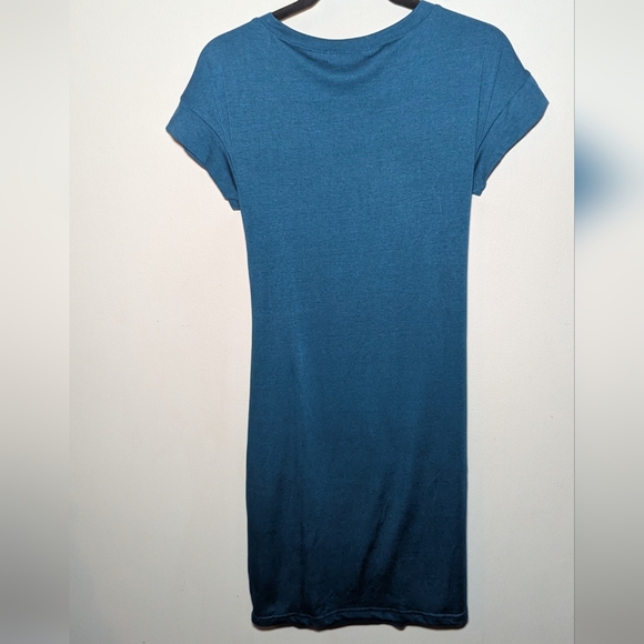 Merokeety Blue Short Sleeve Ruched Bodycon T-Shirt Dress Women's Size S - Picture 2 of 5